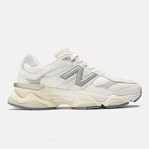 New Balance 9060 Sea Salt with concrete and silver metallic